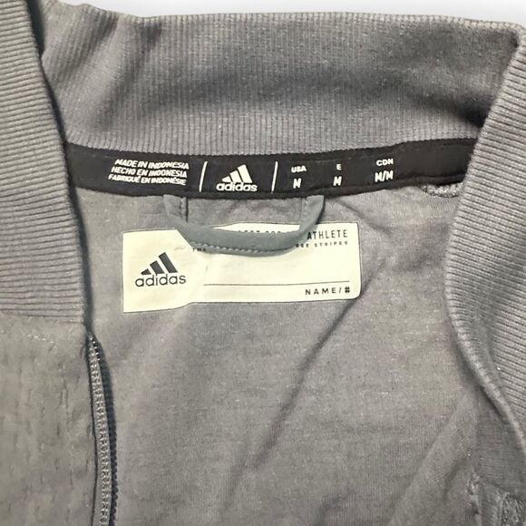 ADIDAS Men’s Gray Climalite Full Zip Squad Jacket Size Medium - Picture 3 of 5